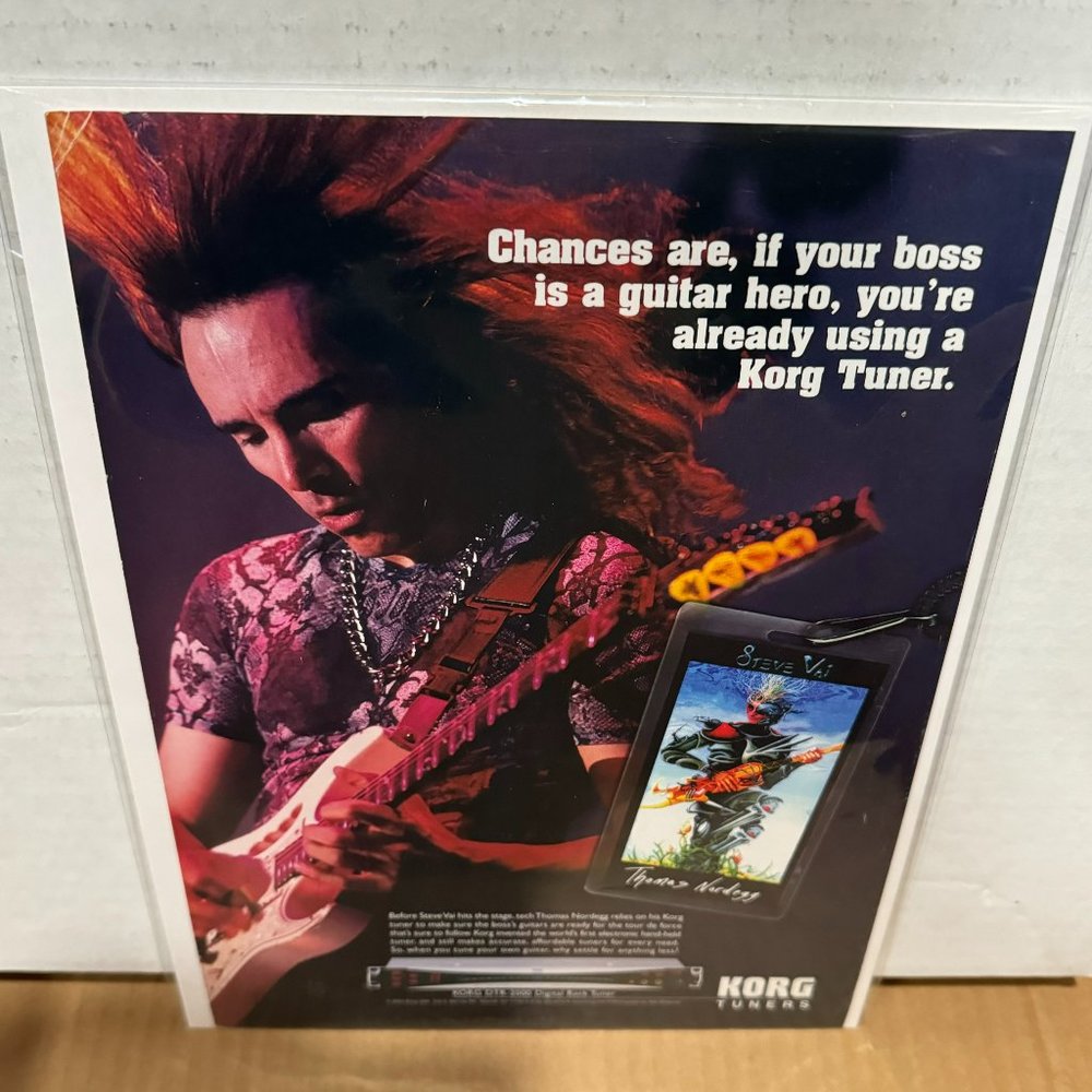 Steve Vai - Korg Tuners - 2003 Print Advertisement